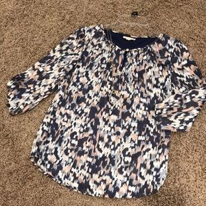 Multi-colored, 3/4 sleeve blouse